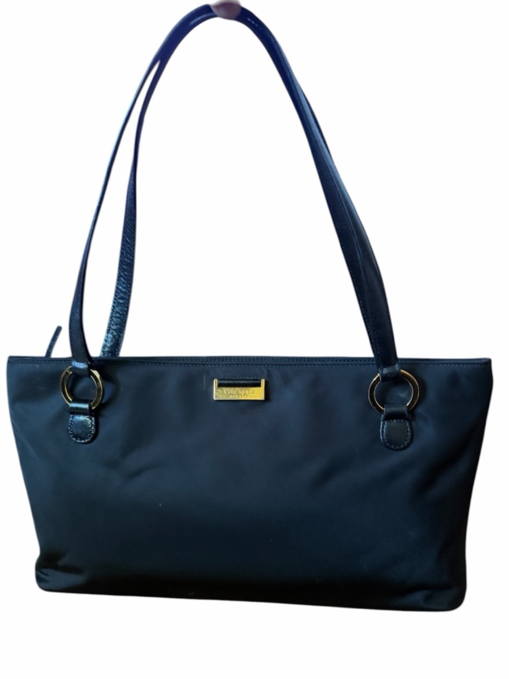 Kate Spade ♠️ Black Womans Shoulder Tote bag with Gold Accents